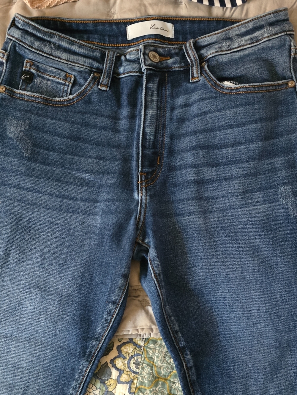 Kensie Women's Mid-Rise Skinny Jeans in Medium Blue Wash Size 11